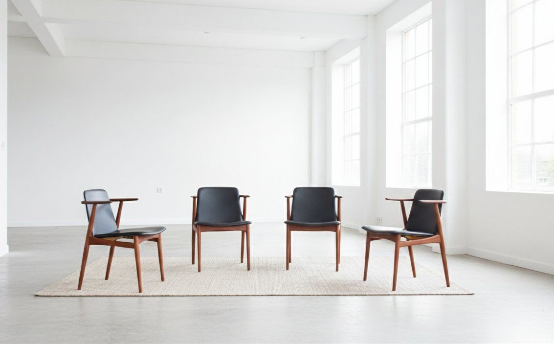 Vintage Deense Teakhouten Fauteuils Van Hans Olsen, Ca. Jaren 1960, Set Van 4 photo furniture