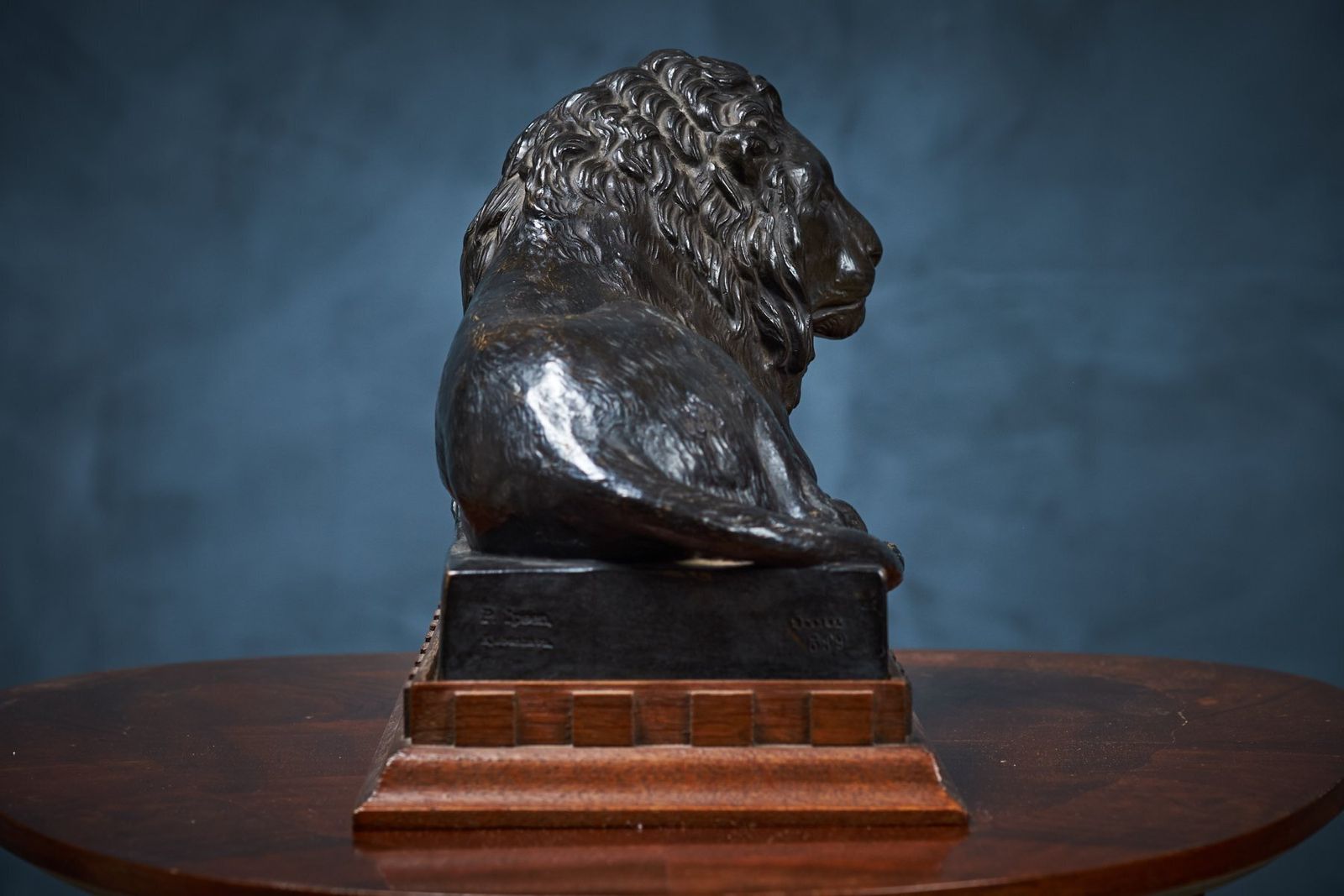 Vintage Deens Zwart Terracotta Leeuwenbeeldje Van Carlsson Voor P. Ibsen, Ca. Jaren 1960 photo vinterior