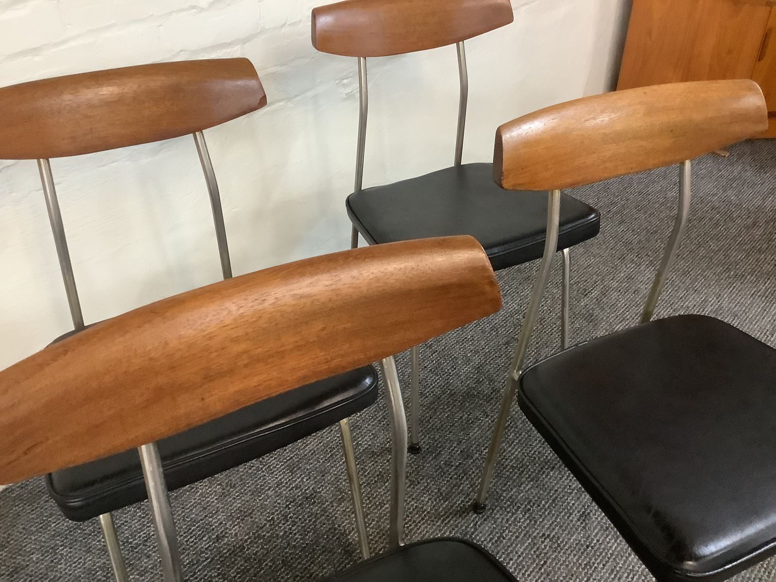 Set Of Four Stag S Range Dining Chairs. Designed By John & Sylvia Reid 1960s. photo vinterior