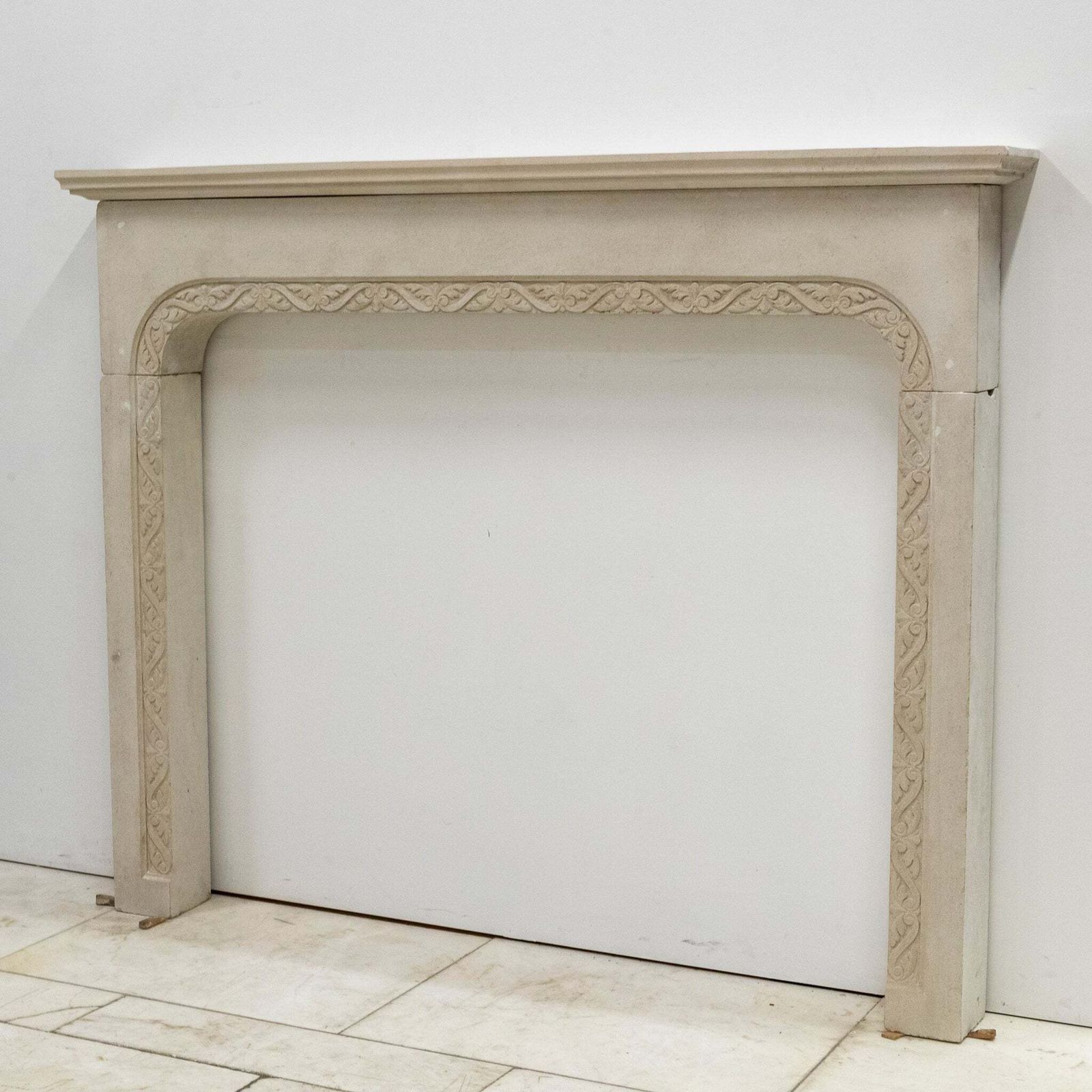 photo for sale Antique Carved Stone Architectural Fireplace Surround