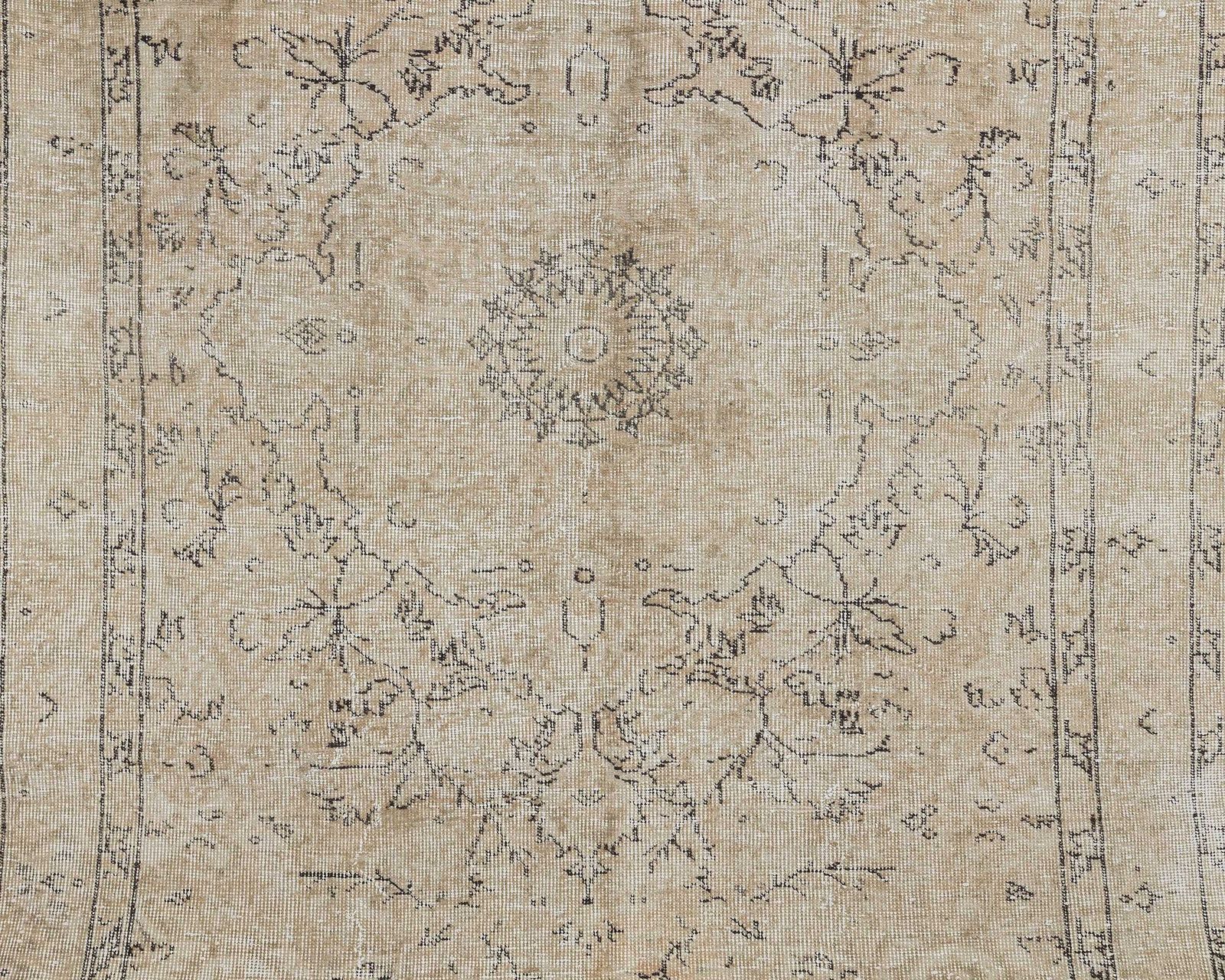 5x8 Turkish Rug, Neutral Vintage Rug, Antique Handmade Rug, Oushak Rug, Anatolian Rug, Low Pile Rug, Naturel Rug, Faded Rug,Area Rug photo furniture