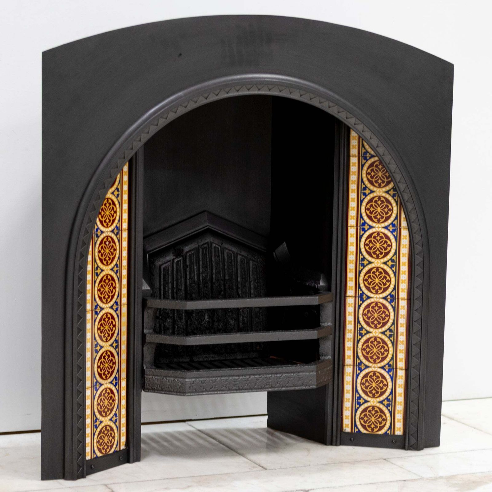 Rare Victorian Arched Tiled Insert With Minton Tiles photo Home Fixtures