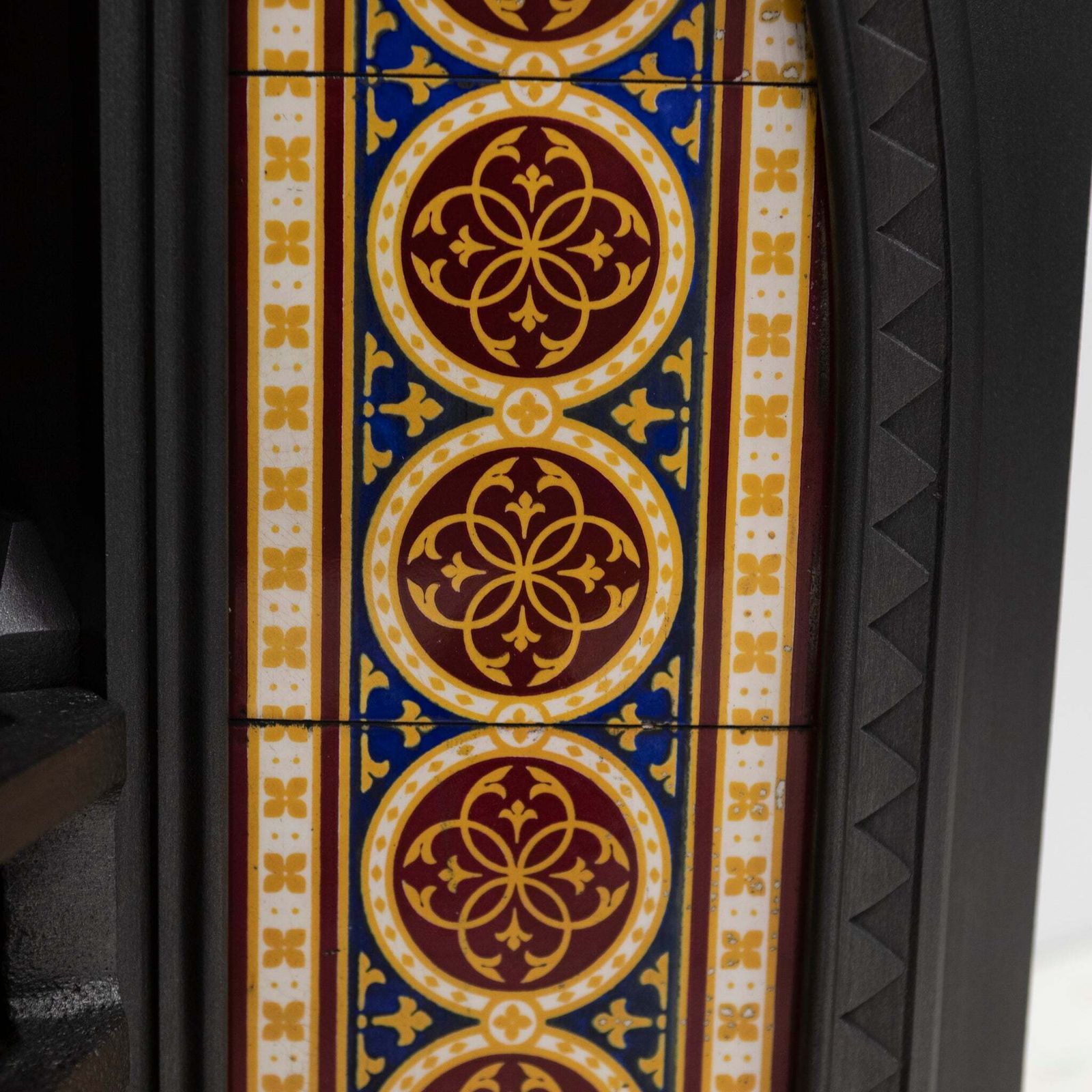 Rare Victorian Arched Tiled Insert With Minton Tiles photo vintage