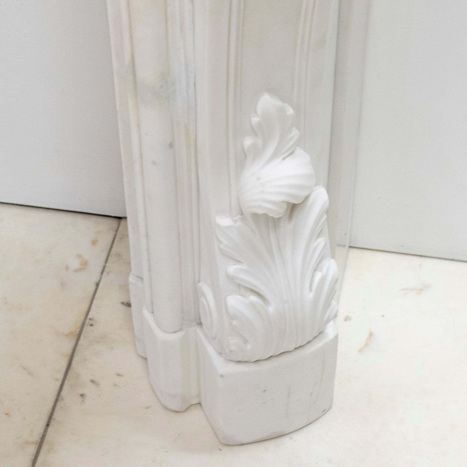 Ornate French Louis Style Statuary Marble Fireplace Surround photo vintage