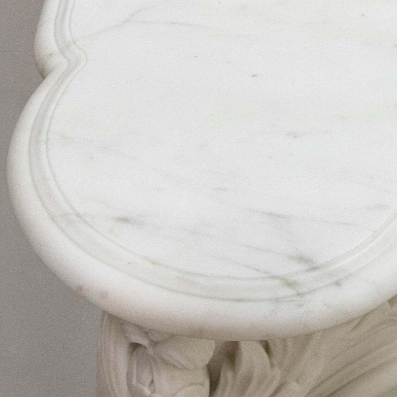 photo buy Ornate French Louis Style Statuary Marble Fireplace Surround