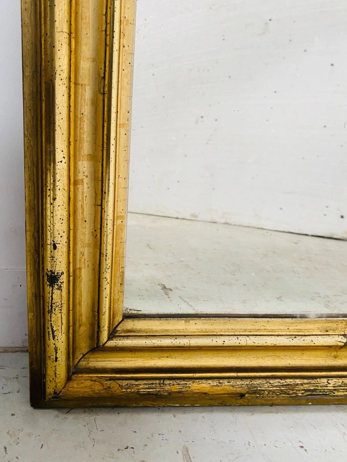 Louis XVI Style Mirror In Wood And Gilded Stucco 19th Century photo vintage