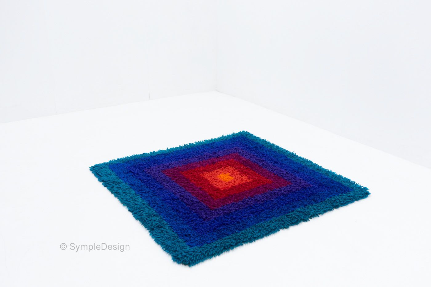 Verner Panton Square Rug, Mira Carré – 1970s photo for sale