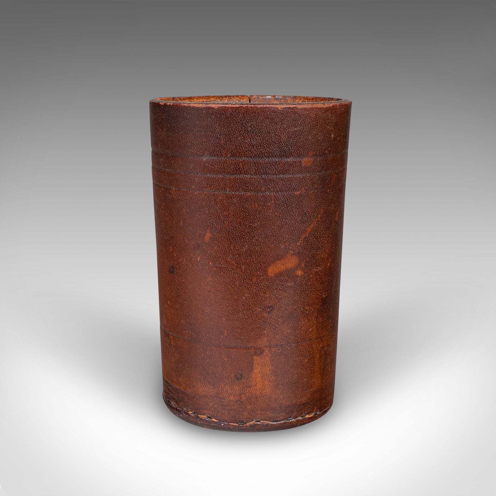 Small Antique Jacquet Dice Pot , French, Leather, Craps, Gaming Tumbler, C.1920 photo furniture