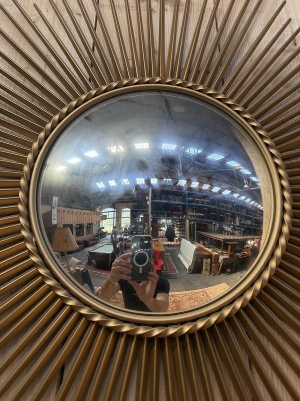 Miroir De Sorcière Bombé Signe Chaty Vallauris photo for sale