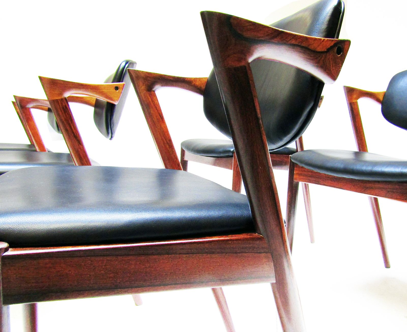 Six Danish "Model 42" Dining Chairs In Rosewood By Kai Kristiansen   Newly Re Upholstered photo furniture