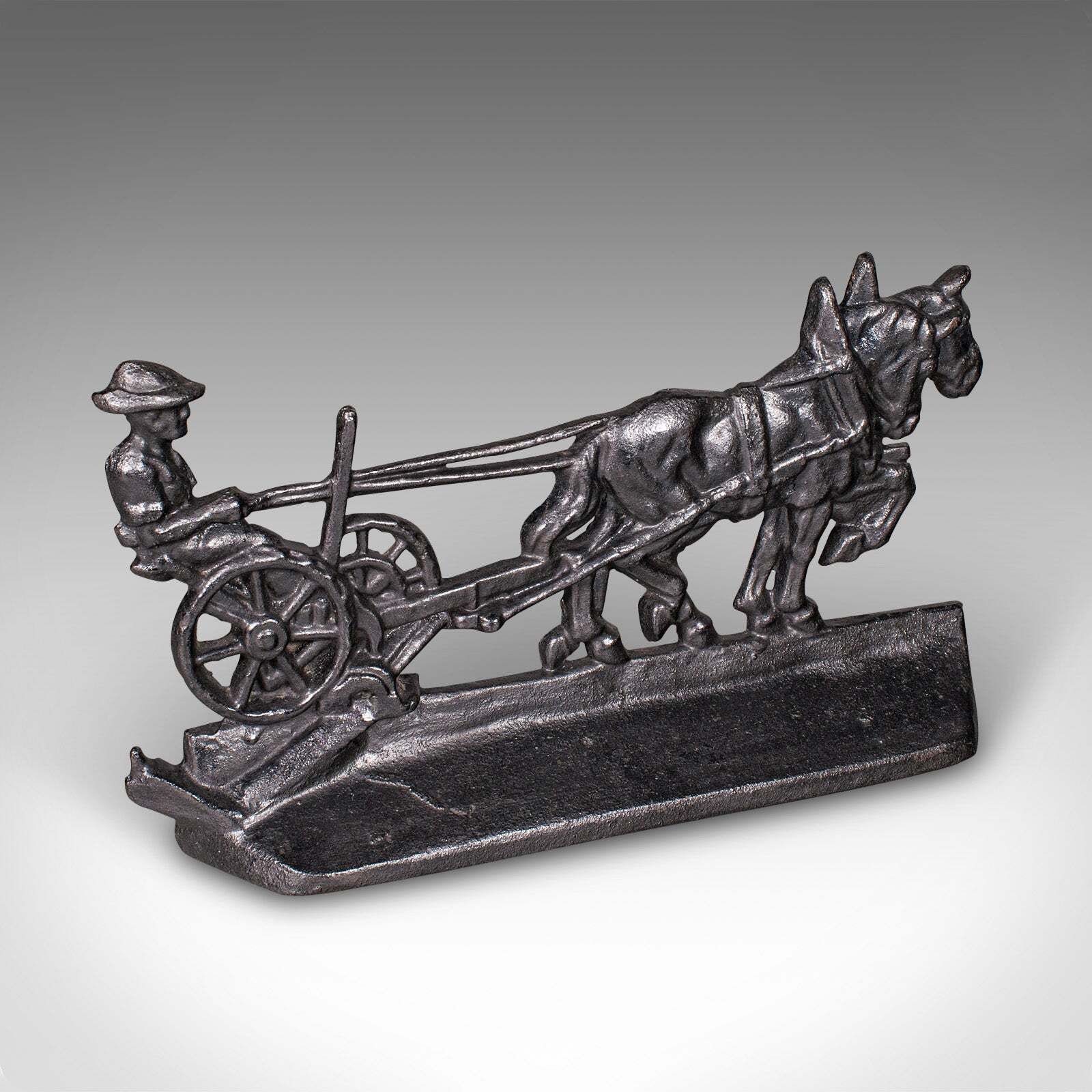 Antique Ploughman Doorstop, English, Cast Iron, Farmhouse Door Keeper, Victorian