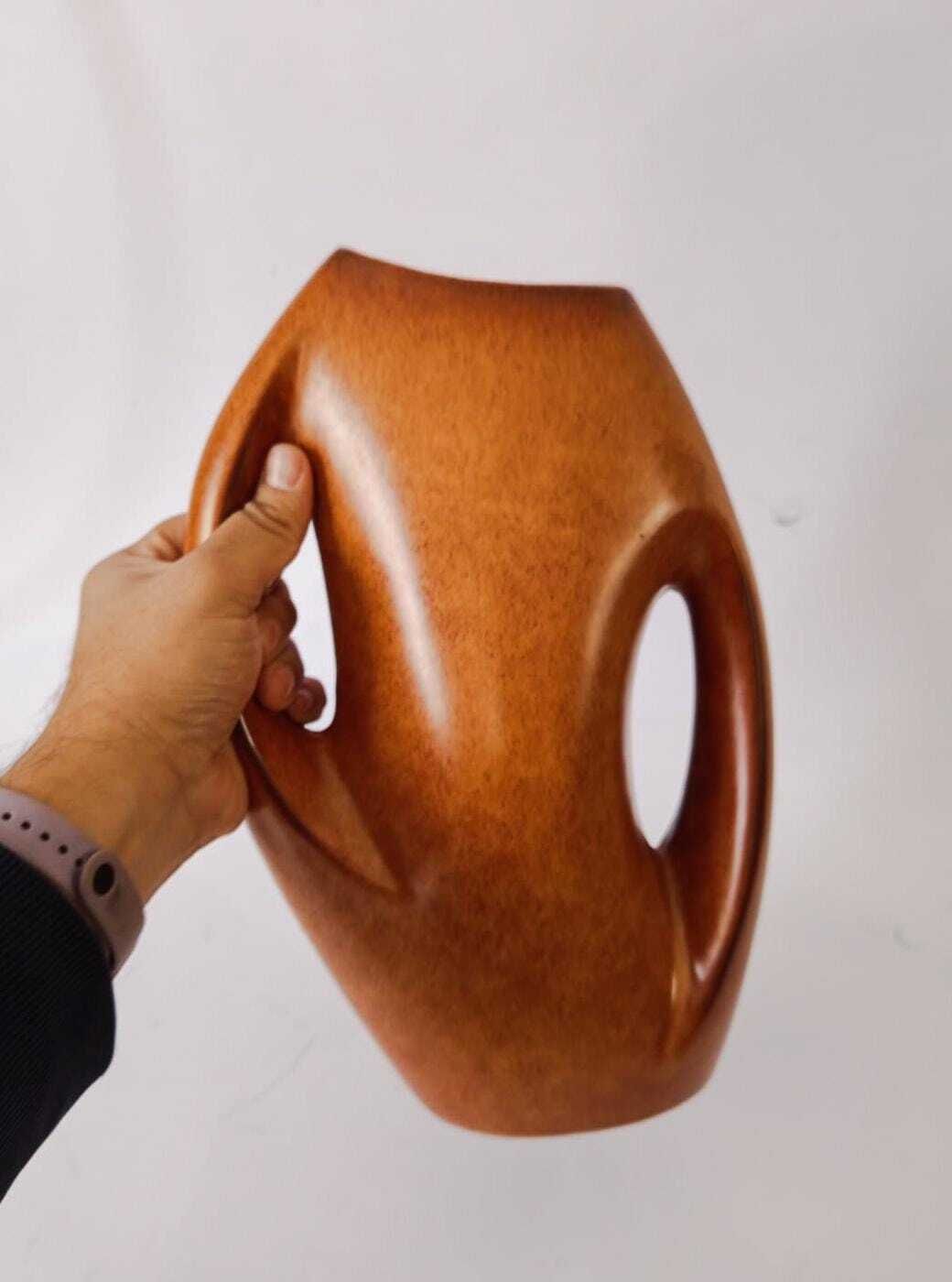 Bertoncello Vintage Space Age Futurist Ceramic Vase Designed By Roberto Rigon From The 1970s photo furniture