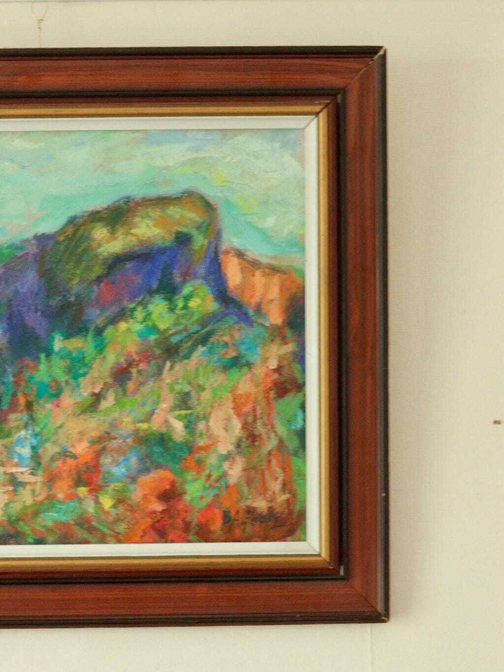 Original European Oil On Canvas – “Vivid Landscape” – Vintage & Framed     52 X 44 Cm (20.5" X 17.3") photo furniture
