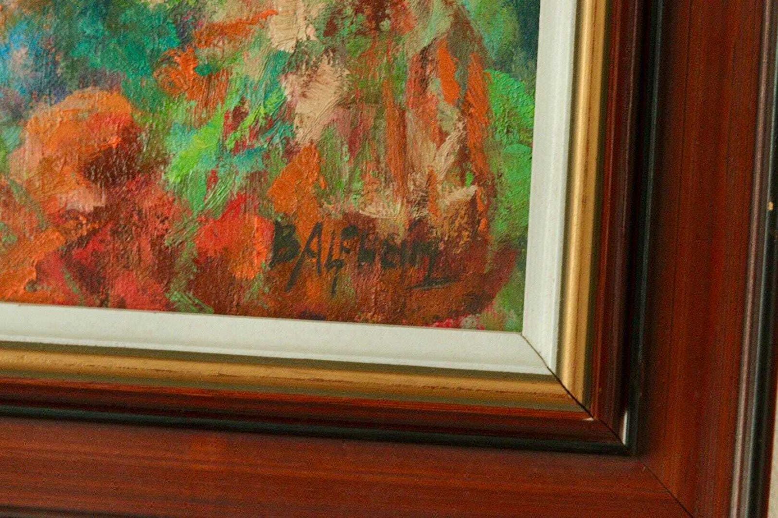 Original European Oil On Canvas – “Vivid Landscape” – Vintage & Framed     52 X 44 Cm (20.5" X 17.3") photo vinterior
