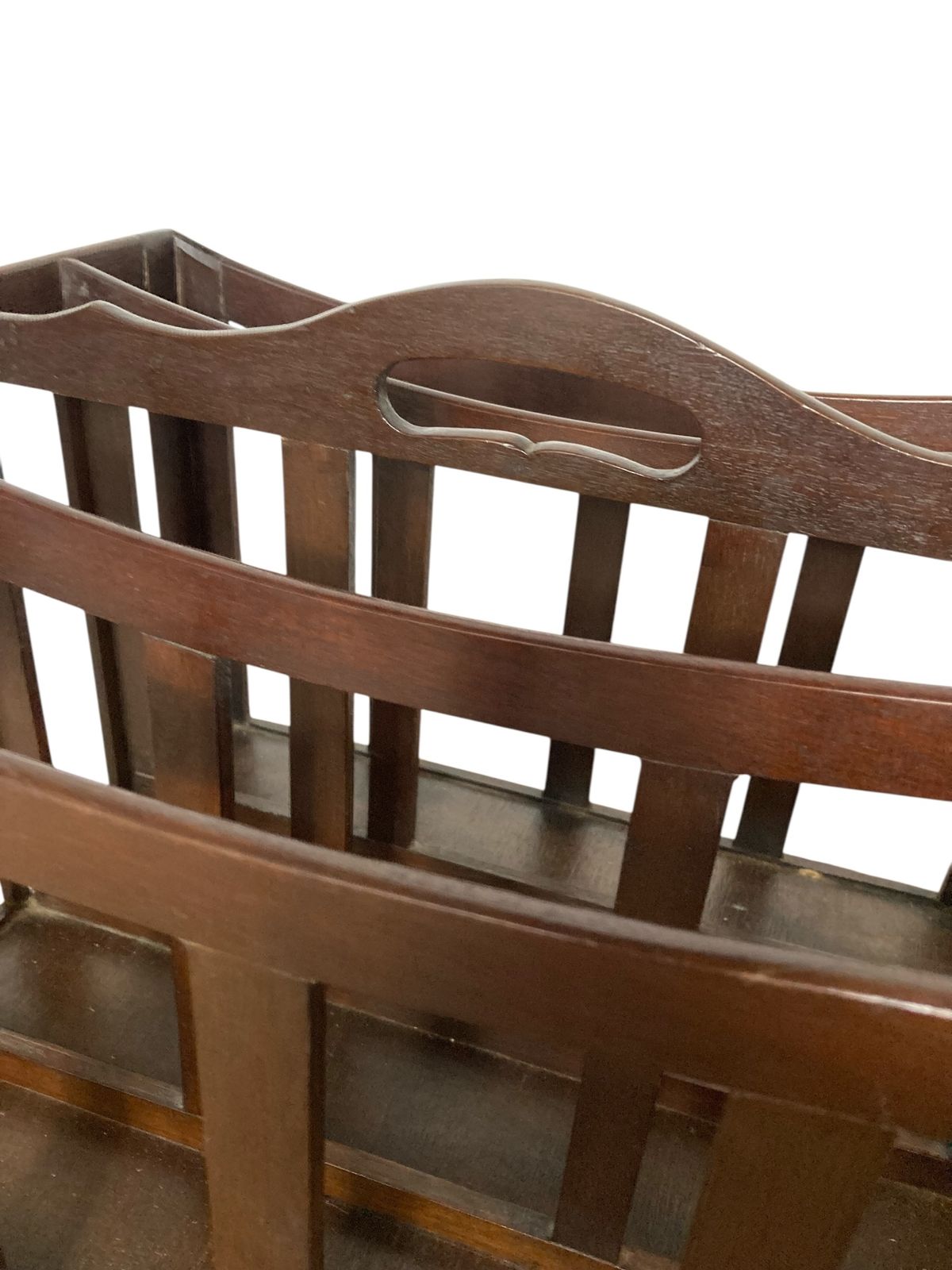 Antique Mahogany Canterbury Magazine Or Paper Rack Single Drawer photo for sale