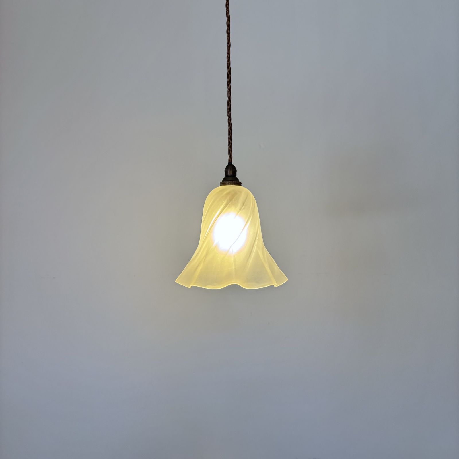 Fluted Frosted Glass Shade, 1800s photo 120.0