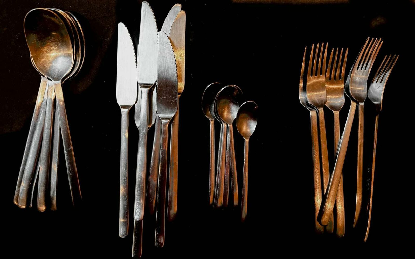 Vintage Ikea Data Flatware 6 Stainless Steel Carl Gustaf Jahnsson Knives Forks Soup Spoons Vintage 90s Post Modern Design Every Day Cutlery