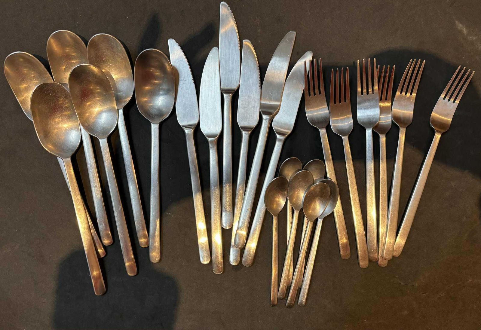 Vintage Ikea Data Flatware 6 Stainless Steel Carl Gustaf Jahnsson Knives Forks Soup Spoons Vintage 90s Post Modern Design Every Day Cutlery photo furniture