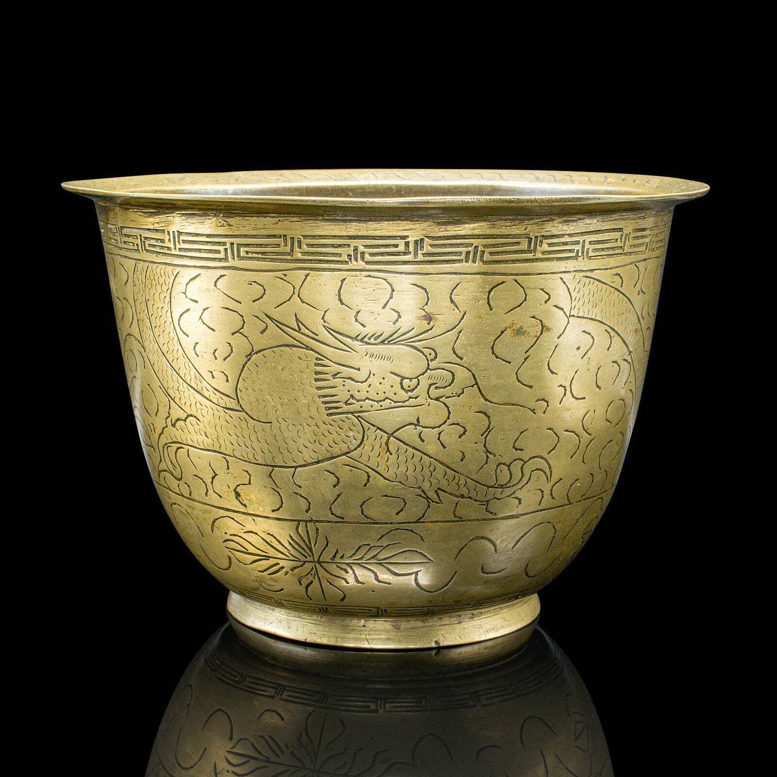Antique Jardiniere Dish, Japanese, Meiji, Bronze, Decor, Planter Bowl, Victorian photo furniture