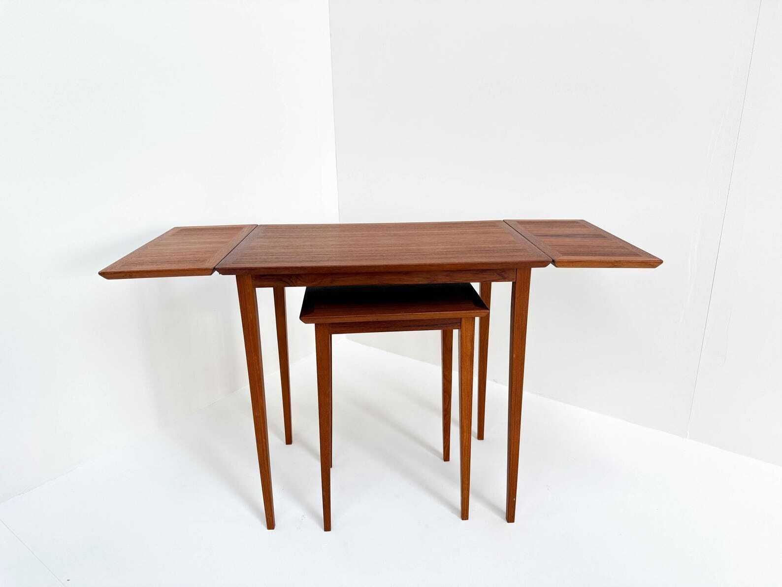 Vintage Scandinavian Nesting Table Set With Extendable Design (Set Of 2), Denmark 1960s photo 628.0