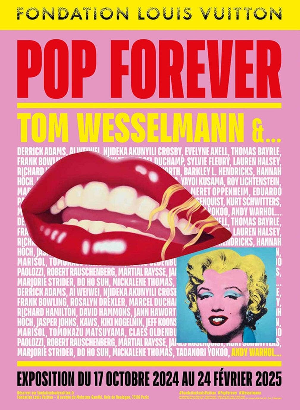 Tom Wesselmann & Andy Warhol   Fondation Louis Vuitton , Original Vintage Poster