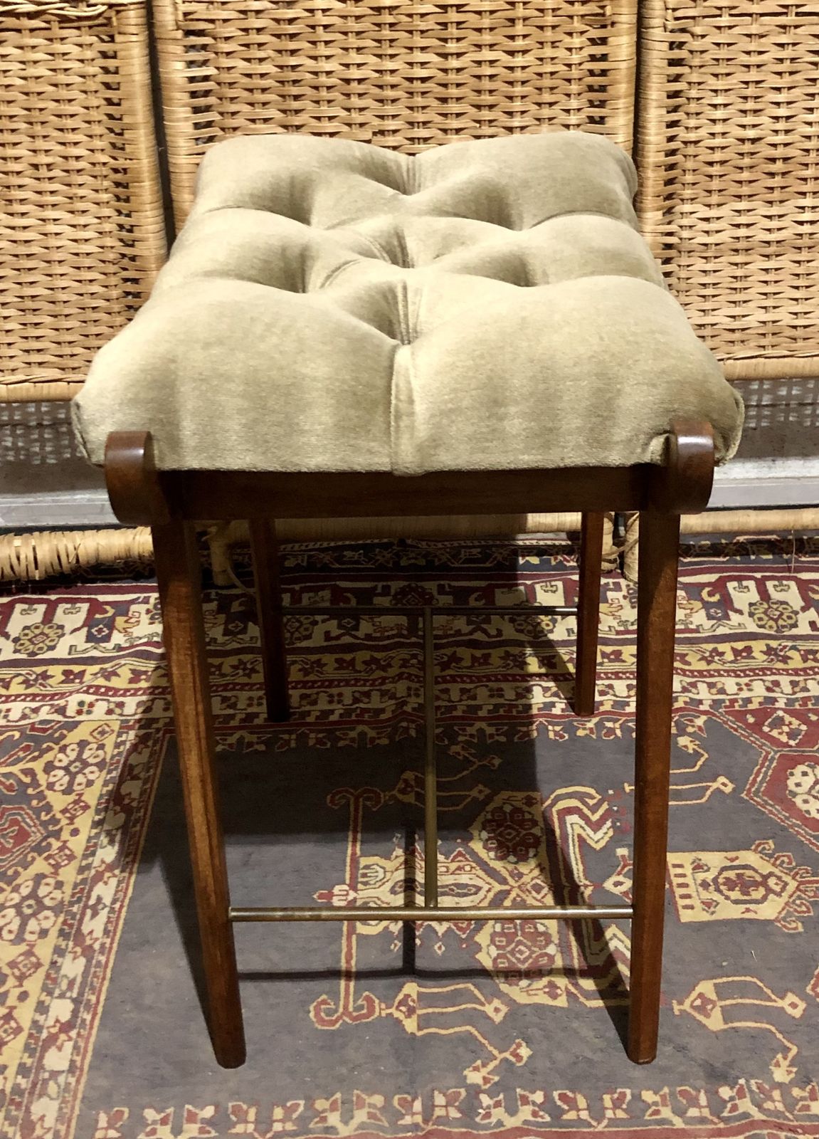 Handsome Retro Teak Stool photo buy