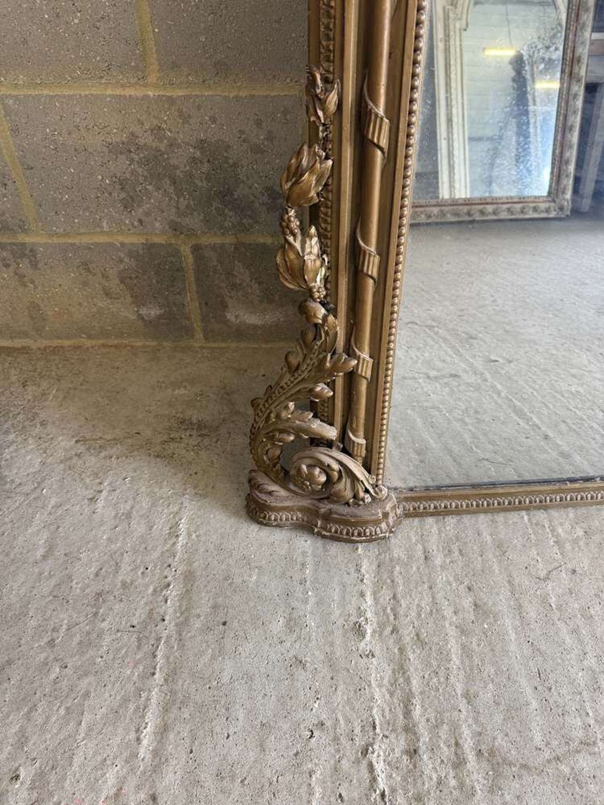 An Exceptional Extra Large Antique English 19th C Arched Top Overmantlle Mirror. photo Home Decor