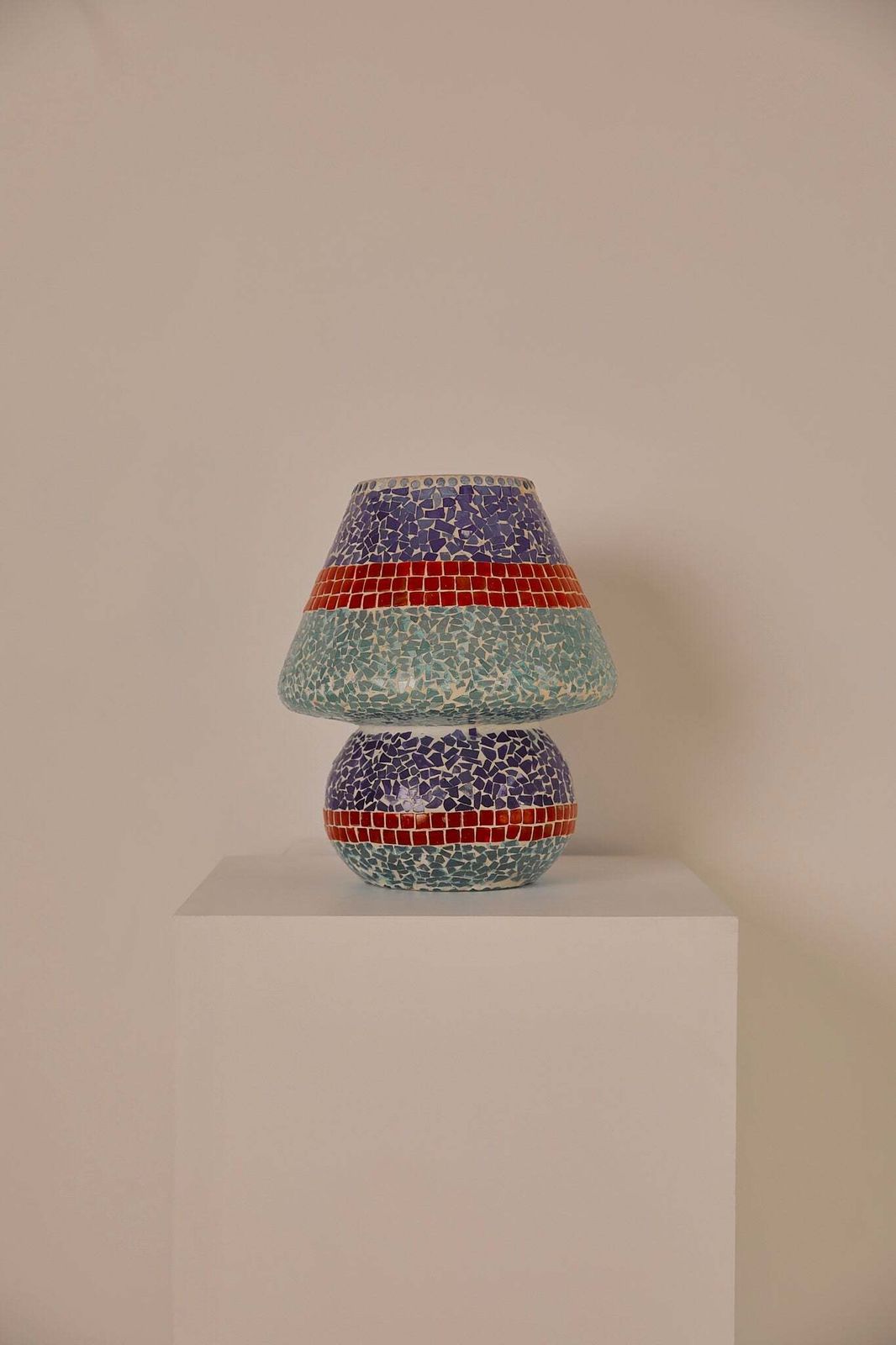 Mosaic Mushroom Lamp, 1980s, Vintage photo furniture