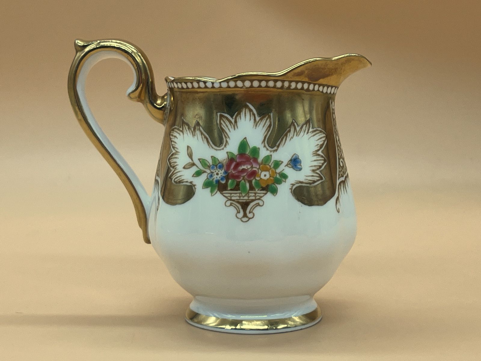 photo furniture Vintage Royal Albert China Royalty Gold Design Tray Creamer & Open Sugar Set.