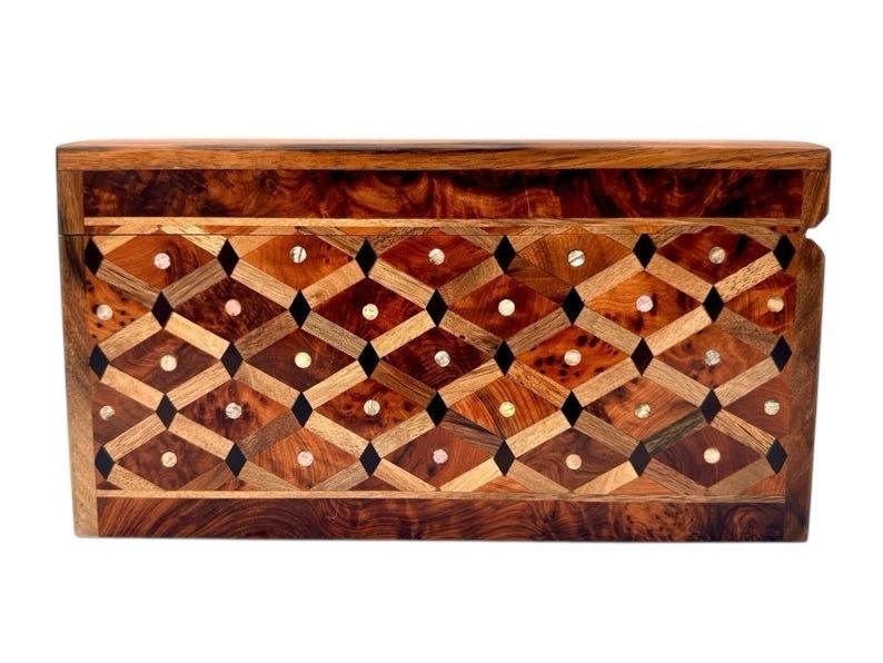 Luxurious Large Thuya Wood Jewellery Box Exquisite Moroccan Lidded  Chest photo Home Decor