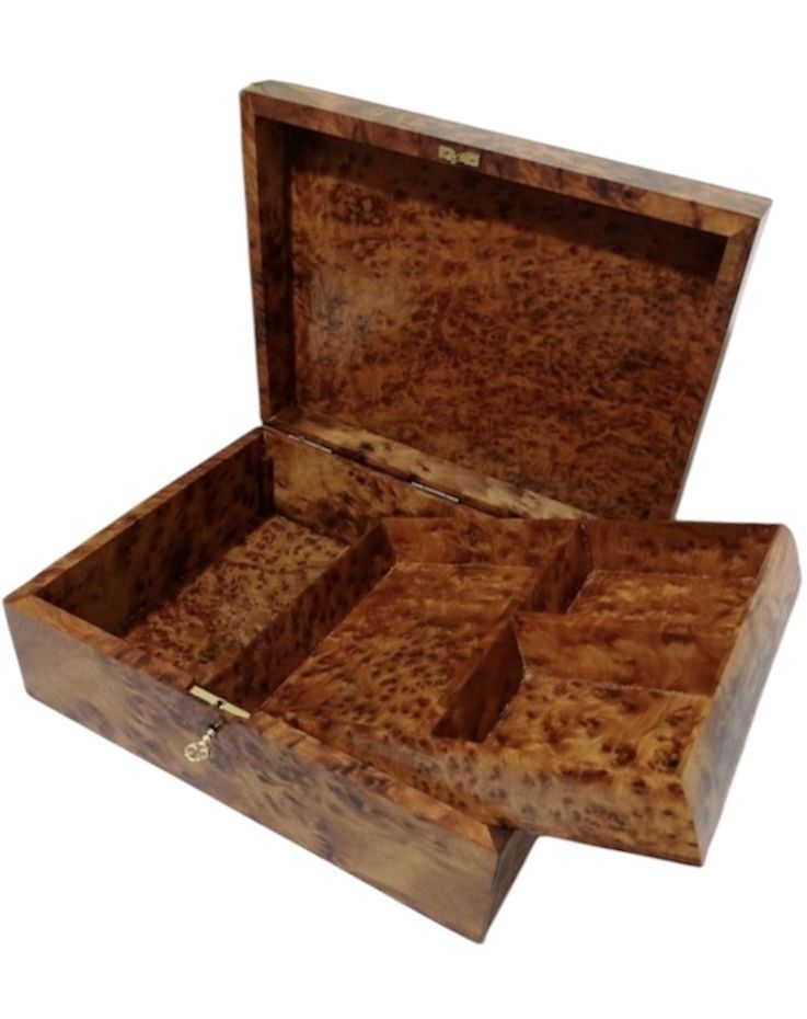 Luxurious Large Thuya Wood Jewellery Box Exquisite Moroccan Lidded Chest photo for sale