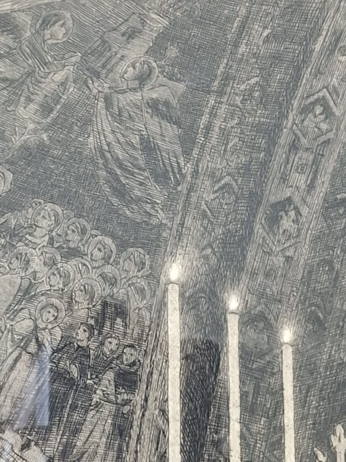 Antique Large Axel Haig Etching Interior Lower Church St Francesco Assisi 1903 photo buy