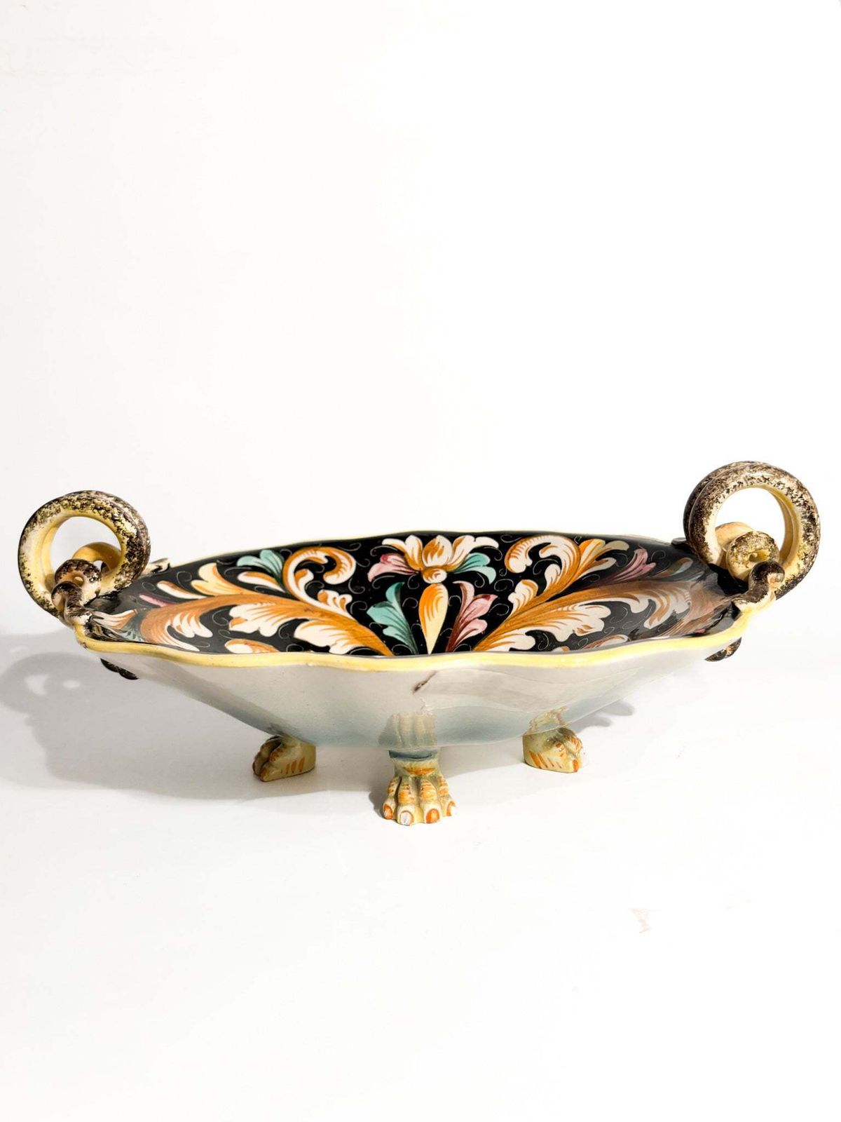 Hand Painted Colonnata Ceramic Centerpiece From The 1950s