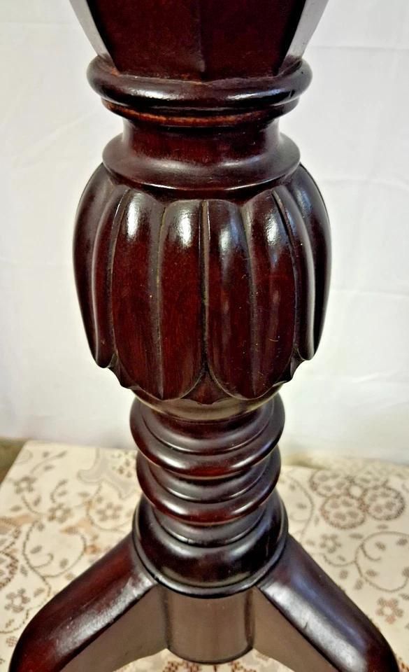 Antique Mahogany Plant Lamp Stand With 1887 Markings A Rare Find photo vintage