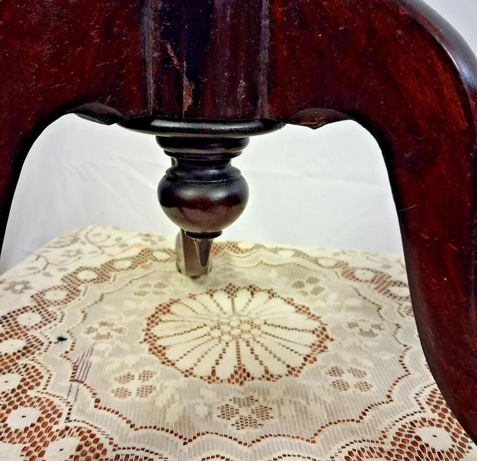 photo for sale Antique Mahogany Plant Lamp Stand With 1887 Markings A Rare Find
