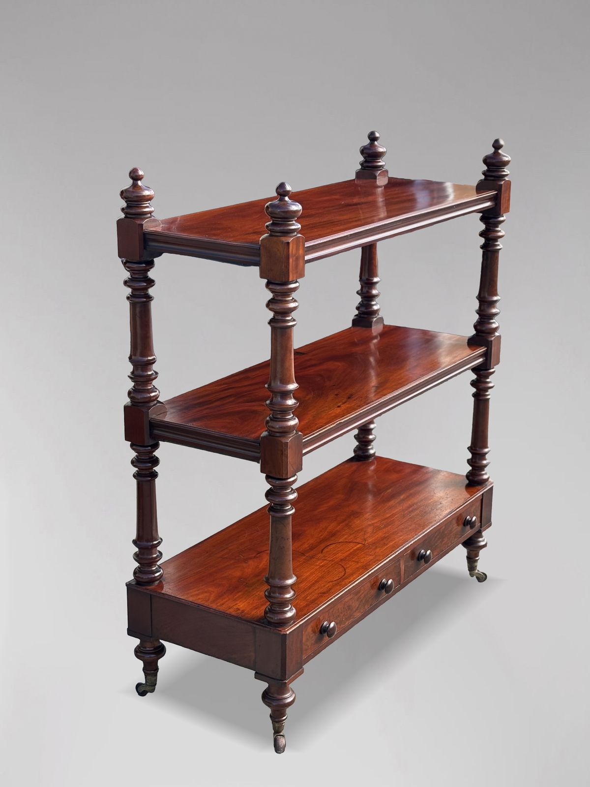 photo vinterior 19th Century Victorian Period Mahogany 3 Tier Dumb Waiter