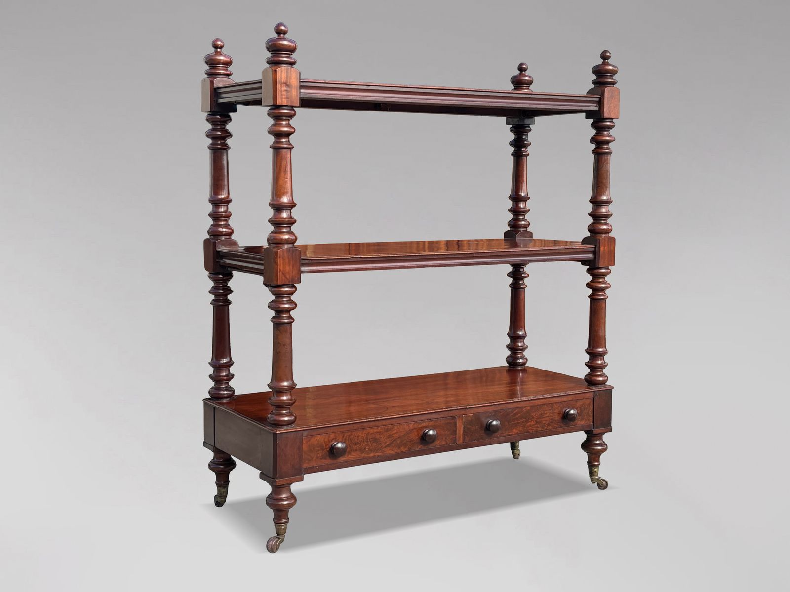 19th Century Victorian Period Mahogany 3 Tier Dumb Waiter