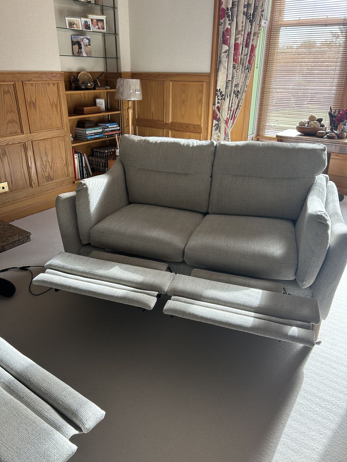 Calypso 2 Seater Motion Lounger,Plus Cuddler Motion Lounger, Pearl photo vintage