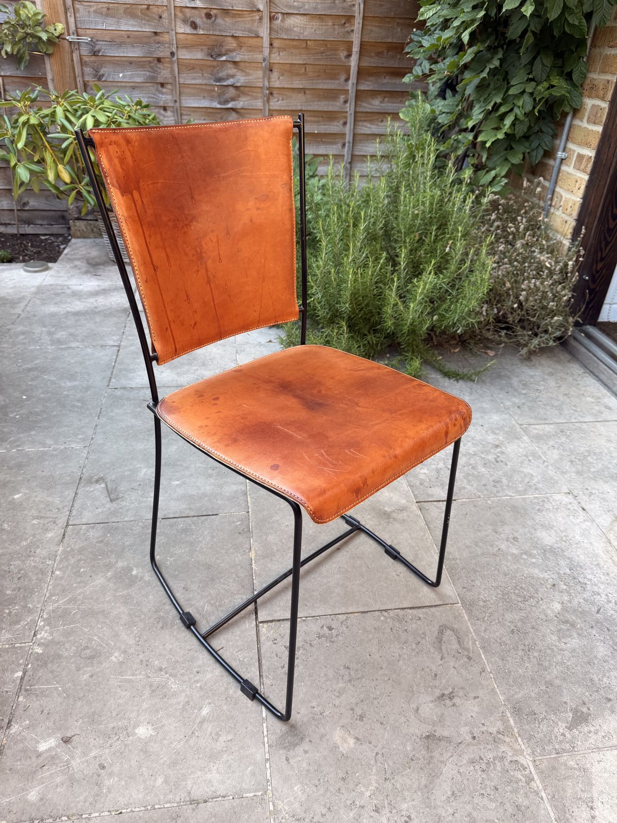 Italian Postmodern 1990's Designer Leather Dining Chairs By Segis (Set Of 4 Chairs) photo furniture