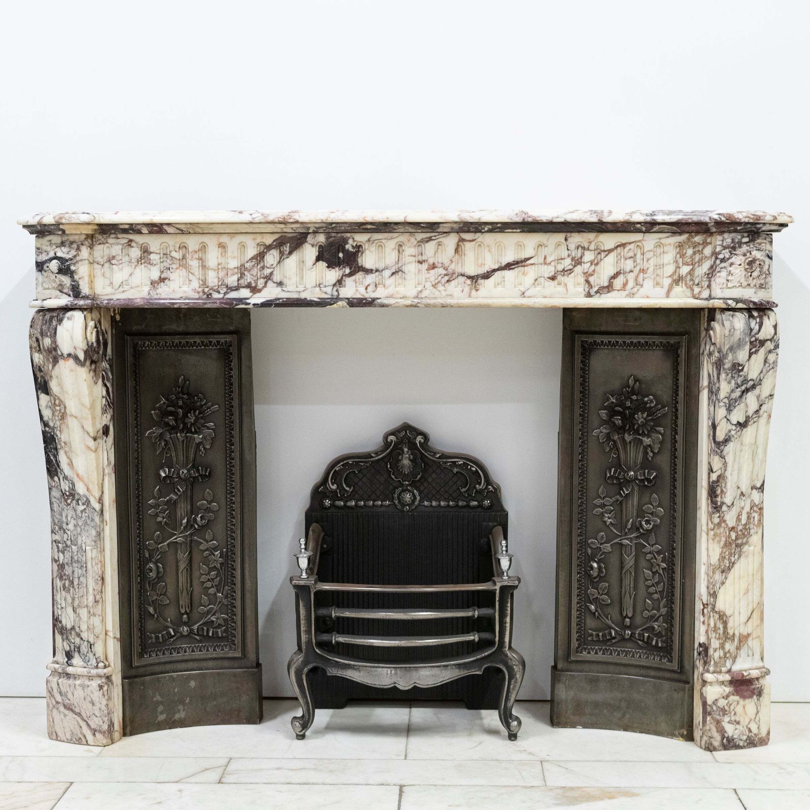 Antique 19th Century Brèche Marble Louis Style Fireplace Surround photo Home Fixtures