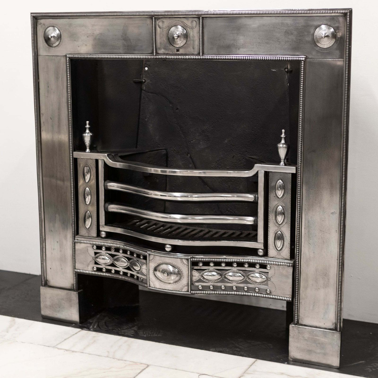 Antique Georgian Polished Steel Register Grate | Robert Adam photo Home Fixtures