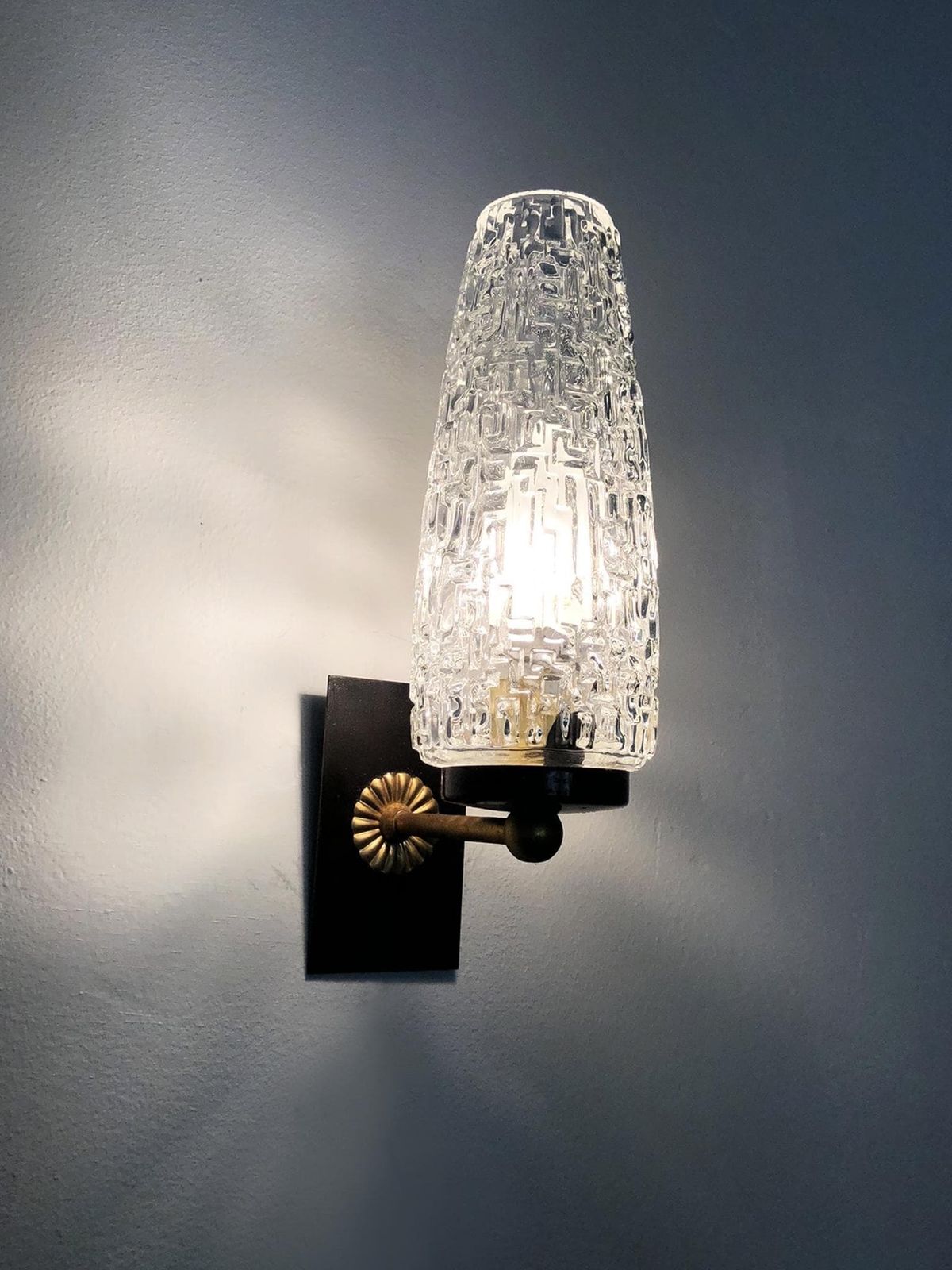 Superb Pair Of Brass Wall Sconces With Glass Globes. The Black Wall Part Is Made Of Metal. photo furniture