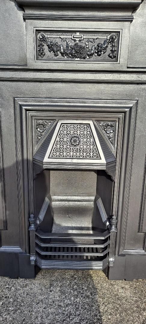 Victorian Cast Iron Combination Fireplace Original  Antique  Fireplace Surround photo vintage