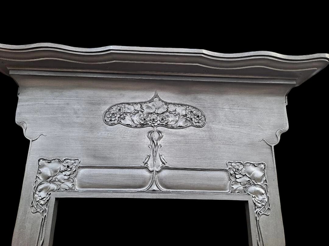 Antique Victorian Art Nouveau Cast Iron Fireplace Fire Woodburner Surround photo Home Fixtures