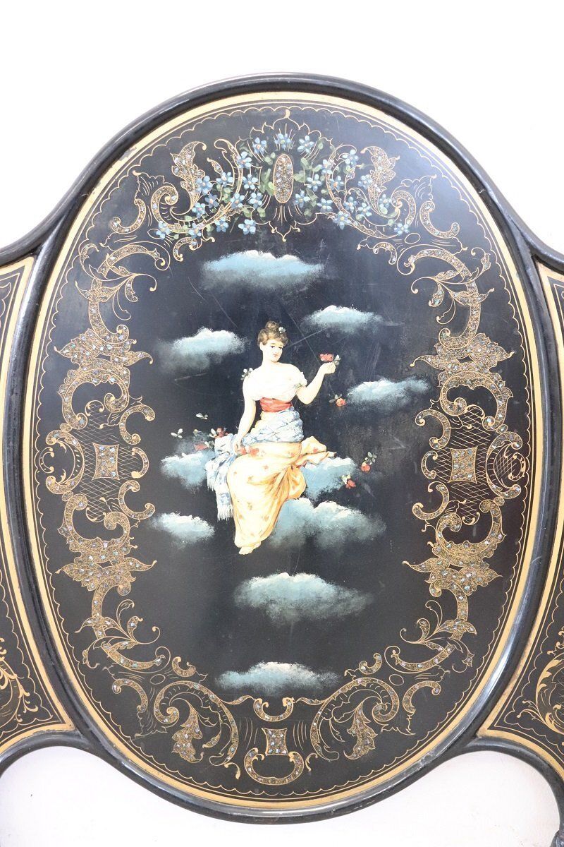 photo buy Iron Single Beds With Hand Painted Decorations, Set Of 2