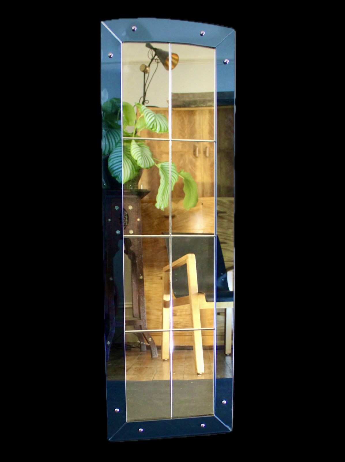 Art Deco Cobalt Blue Framed Wall Mirror photo 560.0