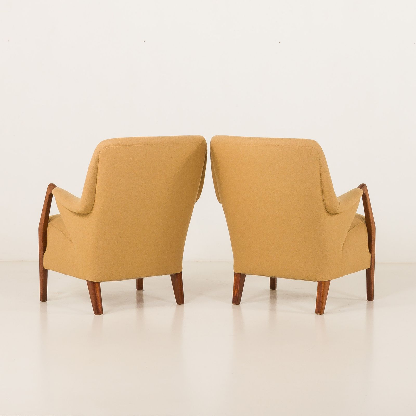 Scandinavian Mid Century Lounge Chairs In Teak And Wool, Set Of 2, 1960s photo Furniture