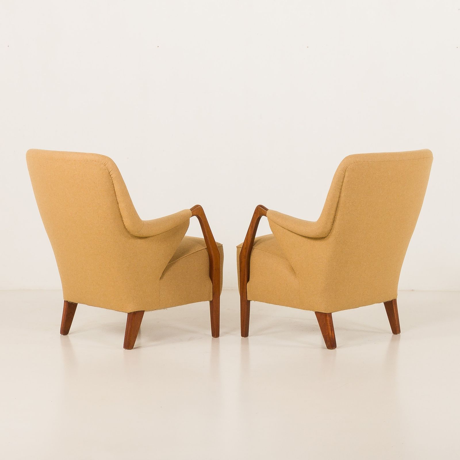 Scandinavian Mid Century Lounge Chairs In Teak And Wool, Set Of 2, 1960s photo vinterior