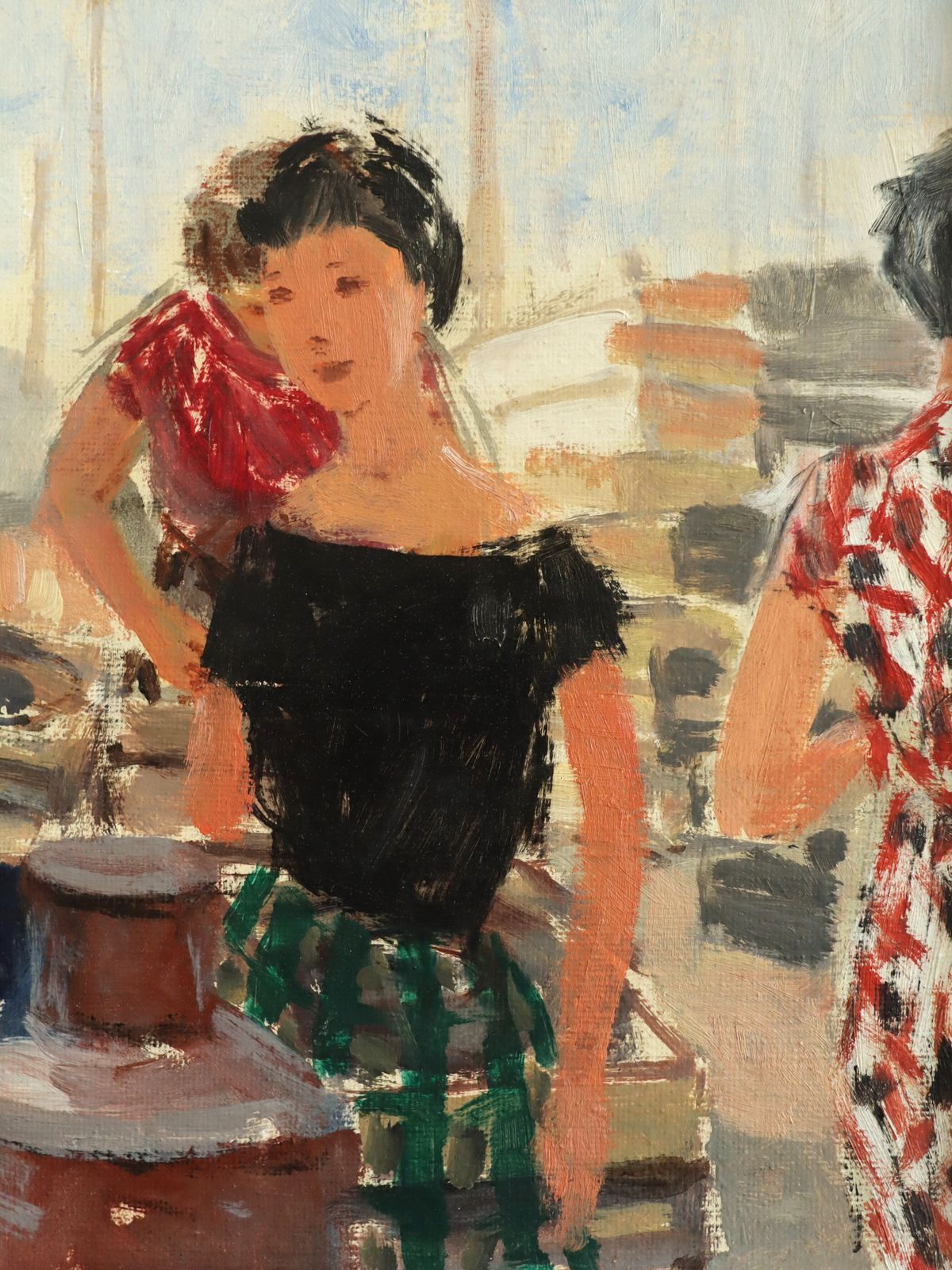 photo for sale At The Market Oil Painting