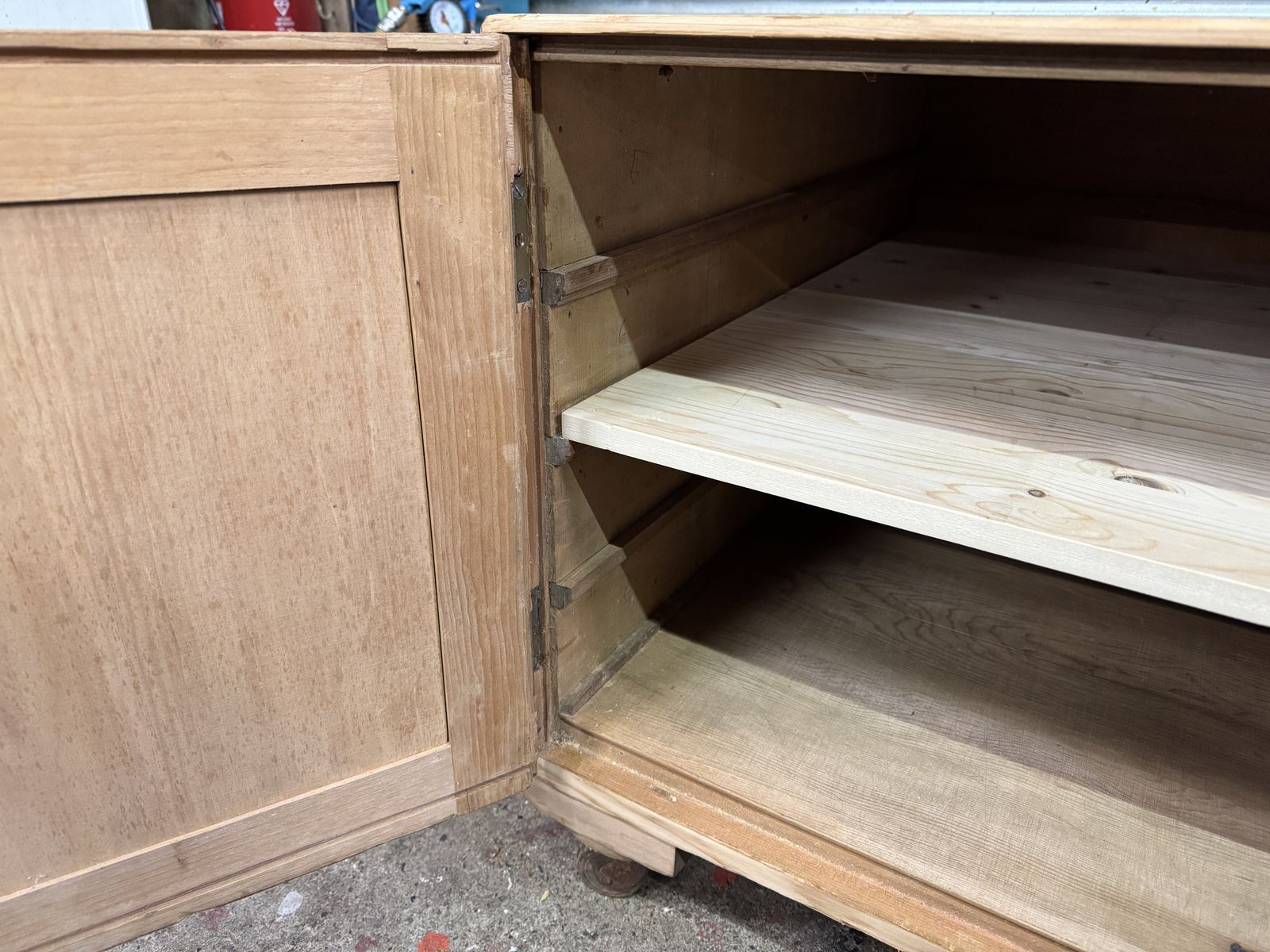 One Of A Kind Antique Pine Blanket Box/Cupboard Ready For Finish   Wax/Paint photo vinterior